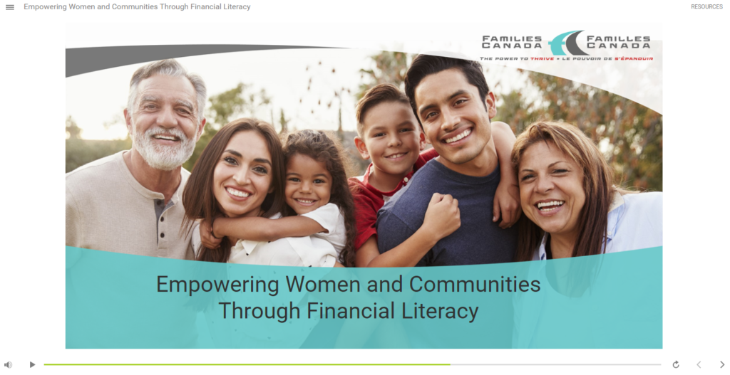 Title slide for the eLearning course Empowering Women and Communities Through Financial Literacy